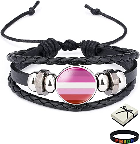 Lesbian Sachen LGBTQ Zubehör Stolz Armband mit Geschenkbox, Pansexual Transgender Gay Trans Bisexuelle Bi-Geschenke für Teenager Männer Frauen Valentinstag von bangyao