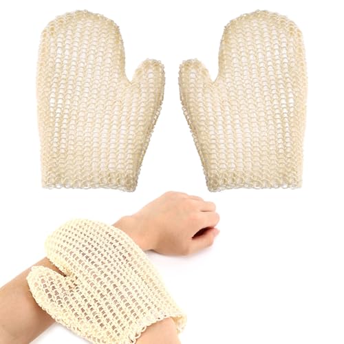 2 Stück Peeling Handschuh,Sisal-Duschhandschuh,Massagehandschuhe,Peelinghandschuh körper,Badehandschuhe Für Den Körper Spa-Handtücher Peeling-Handschuhe Für Den Körper Peeling Massagehandschuhe von banjiabb