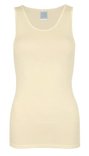 banora Seidenunterhemd für Damen ohne Ärmel (Tanktop/Achselshirt/Top/Achselhemd) (Gr. L, Farbe: naturweiß) von banora