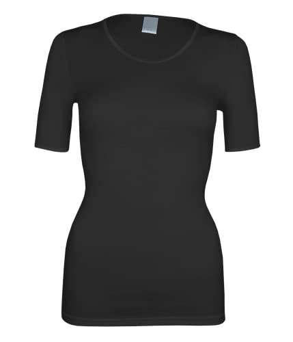 banora Wolle-Seide-Unterhemd für Damen mit ½ Arm (T-Shirt) (Gr. L, Farbe: schwarz) von banora