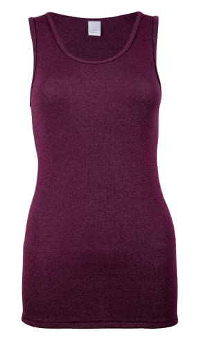 banora Wolle-Seide-Unterhemd für Damen ohne Ärmel (Tanktop/Achselshirt/Top/Achselhemd) (Gr. S, Farbe: brombeer) von banora