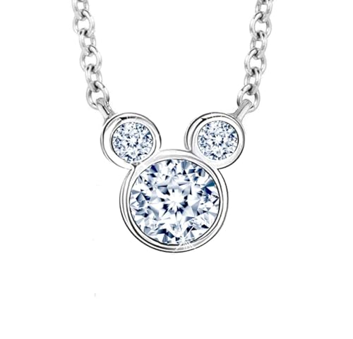Kaguyo Silberhalskette für Damen – 925 Sterling Silber Halskette mit klarem Zirkonia und süßem Mausanhänger für Damen, Mädchen und Kinder – Geburtstagsgeschenk von Kaguyo