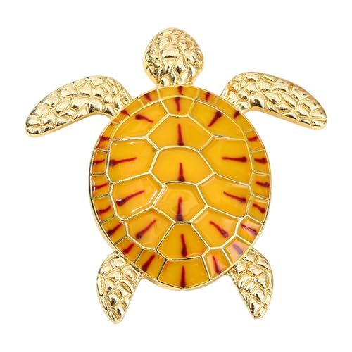 baojielai Benutzerfreundliche Schildkröten-Brosche aus Legierung, komfortables Design, Anstecknadel für empfindliche Haut, für den täglichen Gebrauch, formelle Veranstaltungen, 5.6x5.4cm, Metall, Kein von baojielai