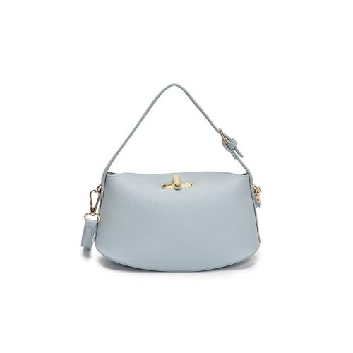 baojielai Damen-Umhängetasche, Retro-Stil, PU-Leder, Kuriertasche, Pendlertasche, modische Eimertasche, blau, 22x11cm von baojielai