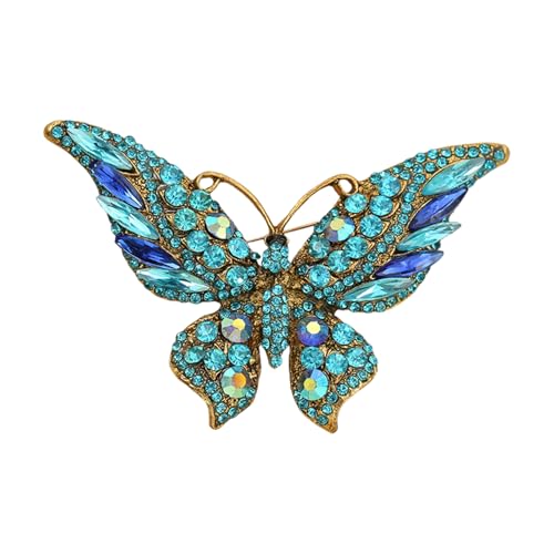 baojielai Elegante emaillierte Schmetterlings-Brosche, Vintage-inspirierte Designs mit Strasssteinen für Damen, Schmuck, Accessoires, Geschenkideen, 8.9x6.3cm, Metall baojielai Elegante emaillierte Schmetterlings-Brosche, Vintage-inspirierte Designs mit Strasssteinen für Damen, Schmuck, Accessoires, Geschenkideen, 8.9x6.3cm, Metall von baojielai