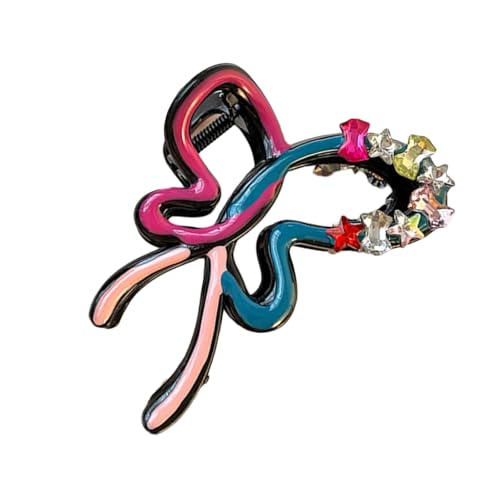 baojielai Glitzernde Strass-Schleifen, Haarspange mit sicherem Griff, für Damen und Mädchen, praktische Haarspangen aus Kunstharz, Pferdeschwanz-Halter von baojielai