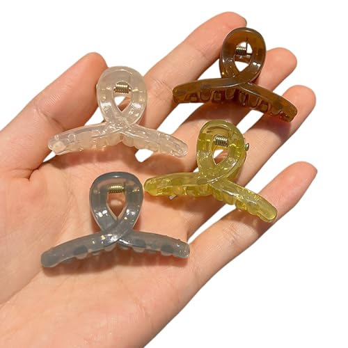 baojielai Haarklammer für halbe Hochsteckfrisuren, 4,5 cm, durchsichtig, 4,5 cm, Pastellfarben, 4 Stück von baojielai