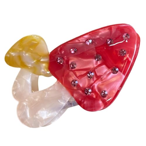 baojielai Haarklammer mit Strasssteinen, Pilz, starker Federclip, Acetat, Pferdeschwanz-Halter, für Damen und Mädchen, lässiges Haarform-Zubehör von baojielai