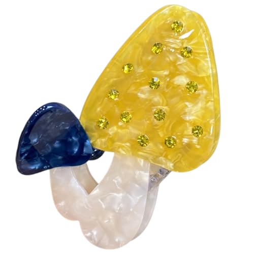 baojielai Haarklammer mit Strasssteinen, Pilz, starker Federclip, Acetat, Pferdeschwanz-Halter, für Damen und Mädchen, lässiges Haarform-Zubehör von baojielai