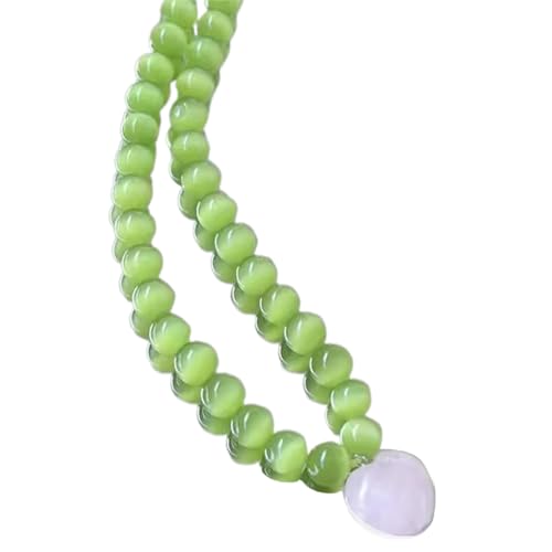 baojielai Halskette mit Herz-Anhänger für Frauen, süße und lebendige Stile, Schlüsselbeinkette, Opale, Perlen, Persönlichkeits-Halskette, Schmuck, 40+5cm, Katzenaugen-Stein, Kein Edelstein baojielai Halskette mit Herz-Anhänger für Frauen, süße und lebendige Stile, Schlüsselbeinkette, Opale, Perlen, Persönlichkeits-Halskette, Schmuck, 40+5cm, Katzenaugen-Stein, Kein Edelstein von baojielai