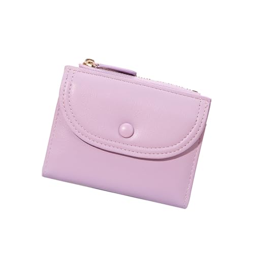 baojielai Kompakte Damengeldbörse mit Reißverschluss, mehrere Kartenfächer, praktisches PU-Leder, leichtes Design, violett, 11.5*2*9cm von baojielai
