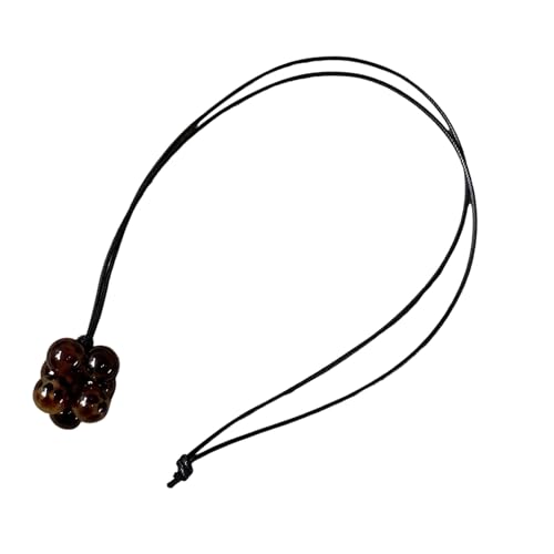 baojielai Koreanisch inspirierte minimalistische schwarze Kordel lange Halskette für Damen, trendiges Accessoire für den Alltag, lässiges Outfit, Rope length 96cm, Harz baojielai Koreanisch inspirierte minimalistische schwarze Kordel lange Halskette für Damen, trendiges Accessoire für den Alltag, lässiges Outfit, Rope length 96cm, Harz von baojielai