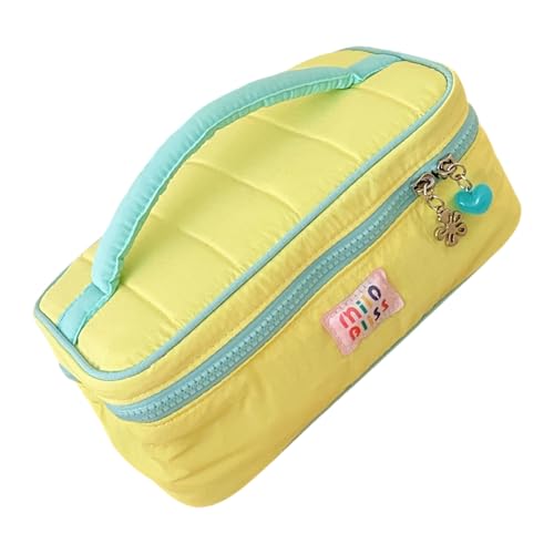 baojielai Multifunktionaler Reise-Kosmetik-Organizer mit mehreren Fächern, großes Fassungsvermögen, praktische Make-up-Tasche für lange Reisen, gelb, as the pic show von baojielai