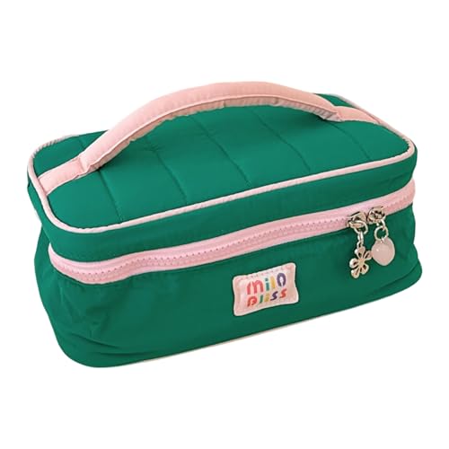 baojielai Multifunktionaler Reise-Kosmetik-Organizer mit mehreren Fächern, großes Fassungsvermögen, praktische Make-up-Tasche für lange Reisen, grün, as the pic show von baojielai