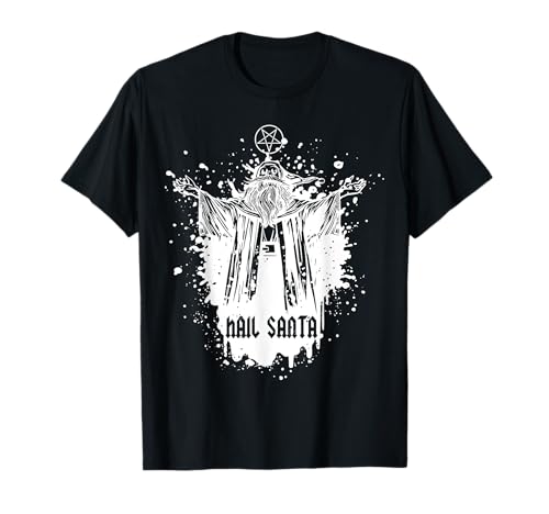 Baphomet Christmas Sweater Hail Santa T-Shirt - Damen, Herren - Schwarz - Small - Kurzarm - Klassische Passform - Winter - Unisex - Klassisch - Satanische Weihnachtspullover-Design Baphomet Christmas Sweater Hail Santa T-Shirt - Damen, Herren - Schwarz - Small - Kurzarm - Klassische Passform - Winter - Unisex - Klassisch - Satanische Weihnachtspullover-Design von baphomet christmas sweater
