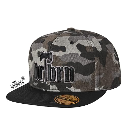 barTbaren Snapback Cap Herren Camouflage - Verstellbare Snap Back Caps Military Look - Army Cap hochwertigem 3D Logo von barTbaren
