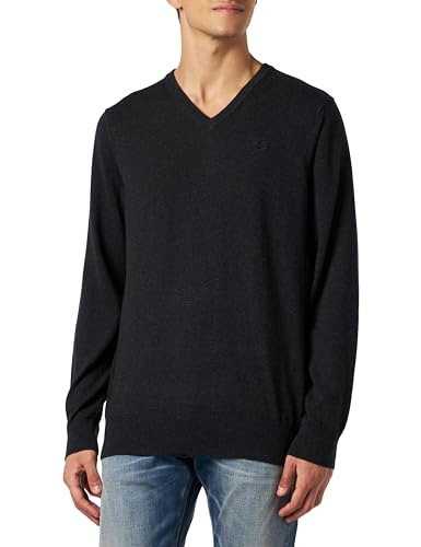 baradello Men's Basic Feinstrickpullover, Dunkelgrau Melange, XX-Large von baradello