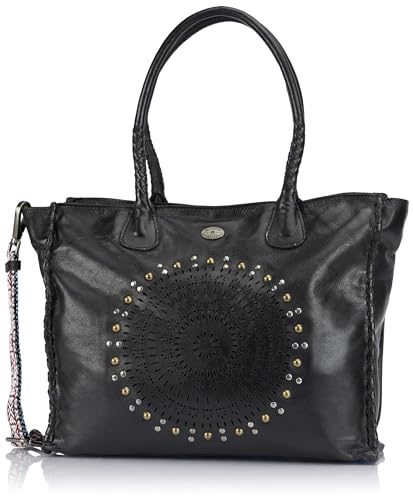 baradello Women's Leder Shopper, Schwarz von baradello