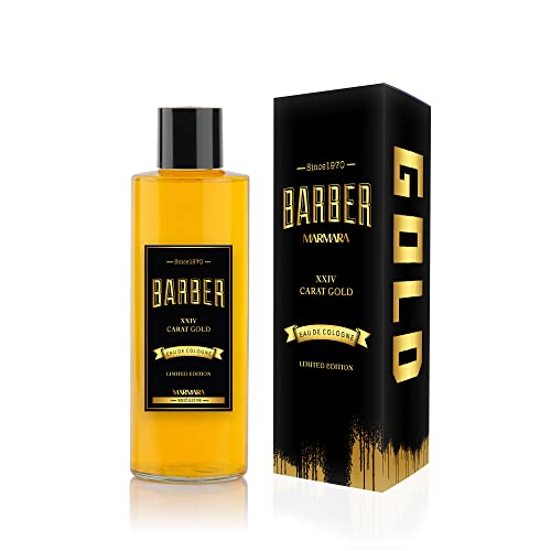 BARBER MARMARA Black-Gold Limited Edition Eau de Cologne 500ml | Herren Duftwasser Glasflasche | Sonderedition Geschenkverpackung | Barbershop Duft | Aftershave | Geschenk für Männer von barber marmara