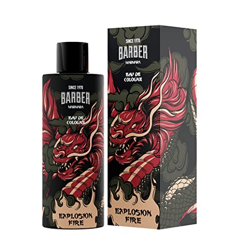 BARBER MARMARA EXPLOSION FIRE Limited Edition Eau de Cologne 500ml | Herren Duftwasser Glasflasche | Geschenkverpackung | Herren Parfüm | Aftershave Men | Unisex-Duft - Cologne barber | 8% Duftöl von barber marmara