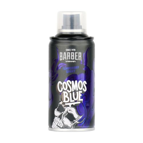 BARBER MARMARA Friseur Color Haarspray Cosmos Blue - 150ml - Haar Farb-spray zum Verkleiden & Schminken für Karneval, Fasching, Halloween & Motto-Party - Haarfarbe Auswaschbar - Color Hair Spray von barber marmara