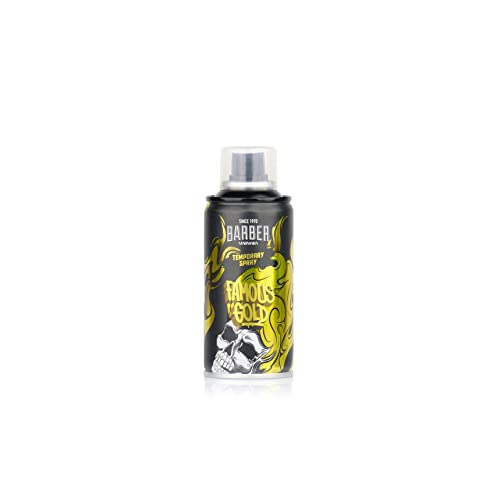 BARBER MARMARA Friseur Color Haarspray Famous Gold - 150ml - Haar Farb-spray zum Verkleiden & Schminken für Karneval, Fasching, Halloween & Motto-Party - Haarfarbe Auswaschbar - Color Hair Spray von barber marmara