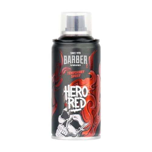 BARBER MARMARA Friseur Color Haarspray Hero Red - 150ml - Haar Farb-spray zum Verkleiden & Schminken für Karneval, Fasching, Halloween & Motto-Party - Haarfarbe Auswaschbar - Color Hair Spray von barber marmara