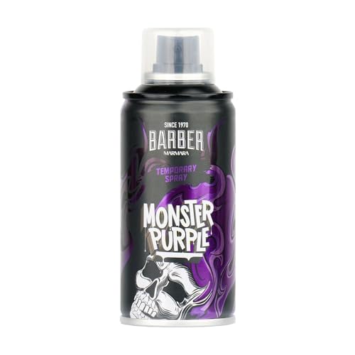 BARBER MARMARA Friseur Color Haarspray Monster Purple - 150ml - Haar Farb-spray zum Verkleiden & Schminken für Karneval, Fasching, Halloween & Motto-Party - Haarfarbe Auswaschbar - Color Hair Spray von barber marmara