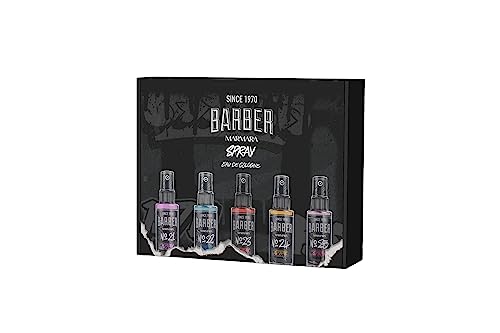 BARBER MARMARA Grafitti 5er Mix Mini Eau de Cologne Spray | 5x 50ml | Reisegröße | Aftershave | Rasierwasser | Geschenk-Set | AFTER SHAVE MEN | proben für männer | kolonya spray von barber marmara