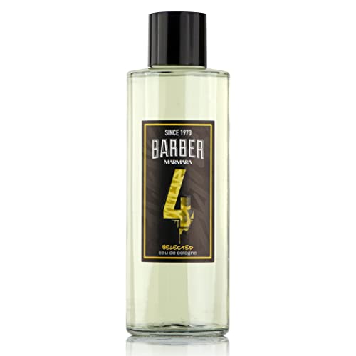 BARBER MARMARA No.4 Eau de Cologne Herren Splash im Glas Flacon 1x 500ml - After Shave Men - Duftwasser - Rasierwasser Männer - Erfrischt kühlt - Duft Herren - Desinfizierend 70° Alkohol (No.4) von barber marmara