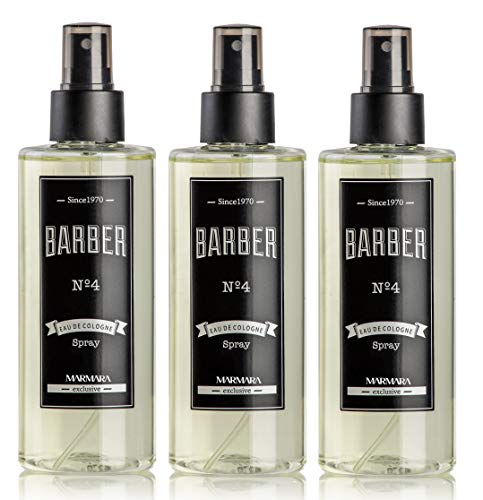 BARBER MARMARA No.4 Eau de Cologne Pump-spray Herren (3x 250ml) After Shave Men - Duftwasser - Rasierwasser Männer - Erfrischt kühlt - Herren Duft - Desinfizierend 70° Alkohol (3x No.4) von barber marmara