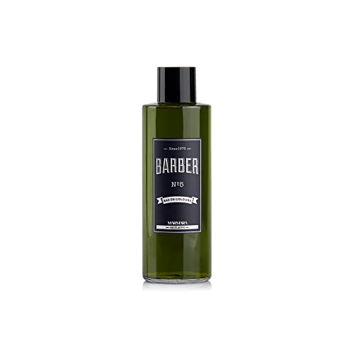 BARBER MARMARA No.5 Eau de Cologne Herren Splash im Glas Flacon 1x 500ml - After Shave Men - Duftwasser - Rasierwasser Männer - Erfrischt kühlt - Duft Herren - Desinfizierend 70° Alkohol (No.5) von barber marmara