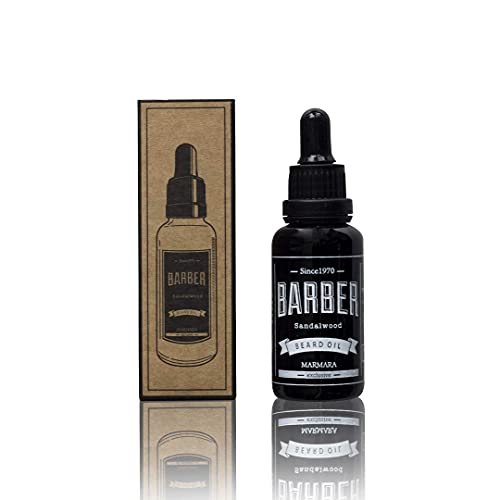 Barber Marmara Beard Oil 30ml Bart Öl für die tägliche Bartpflege von 3-Tage-Bart bis Vollbart Sandelholz Bartpflege Öl Männer Extra Glanz und geschmeidigkeit. Hochwertiges Bartöl herren von barber marmara