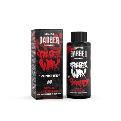 Barber Marmara Hair Powder Men | Haarpuder mit matt Effekt und leichten Halt für Frauen & Männer | Styling Puder Matt-Look | Hairstyling | Modellier-Styling-Pulver | Matte Powder (20gr, PUNISHER) von barber marmara