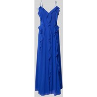 Bardot Abendkleid mit V-Ausschnitt und Volants Modell 'VERIS' in Royal, Größe 38 von bardot