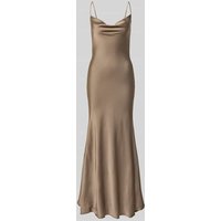 Bardot Abendkleid mit Wasserfall-Ausschnitt Modell 'MONROE' in Taupe, Größe 44 von bardot