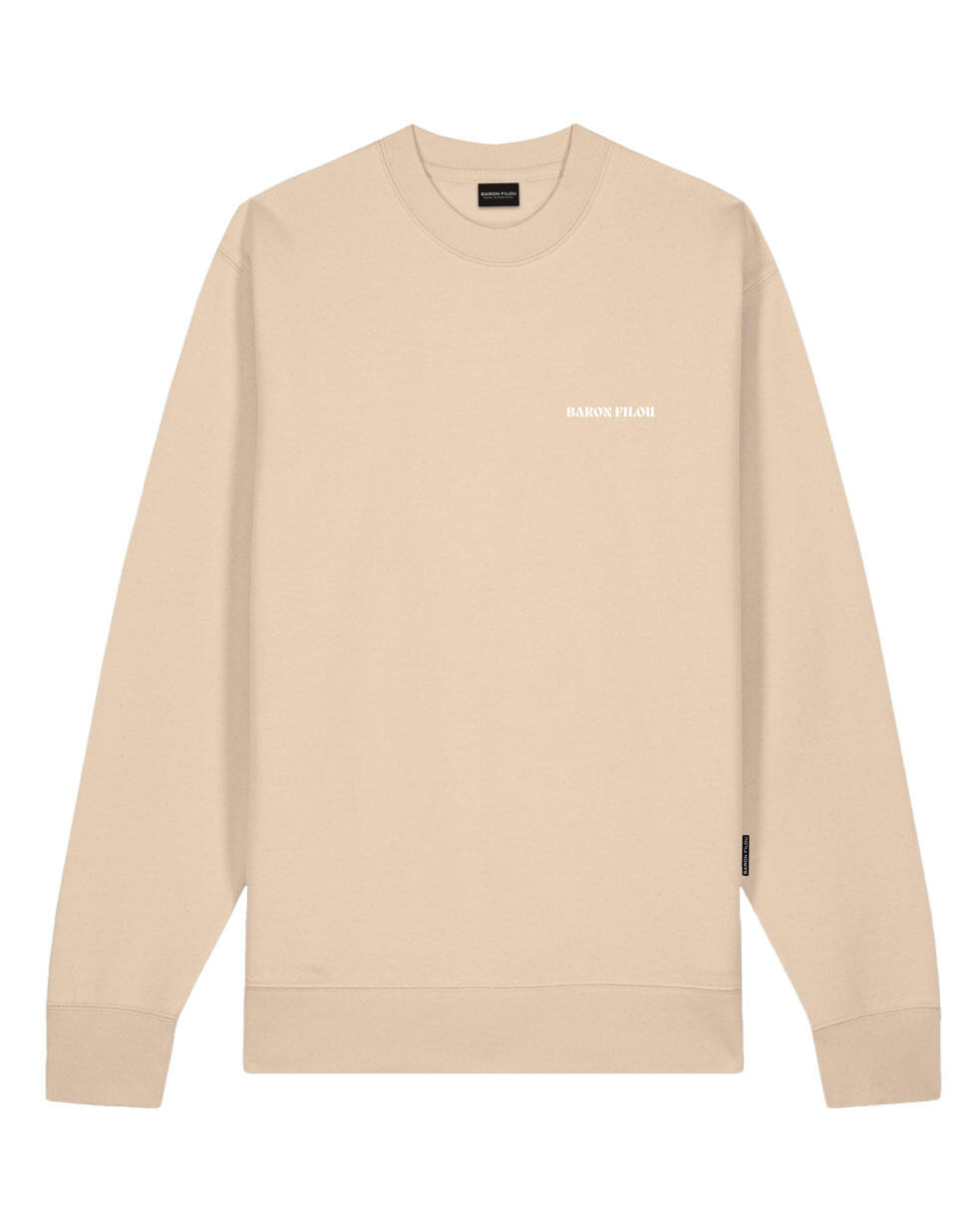 baron filou - Pullover - CL Backprint beige - Gr. - S von baron filou