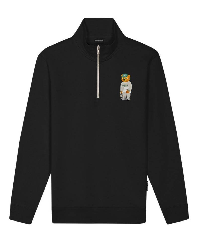 baron filou - Pullover - CXLVII Half zip schwarz - Gr. - S von baron filou