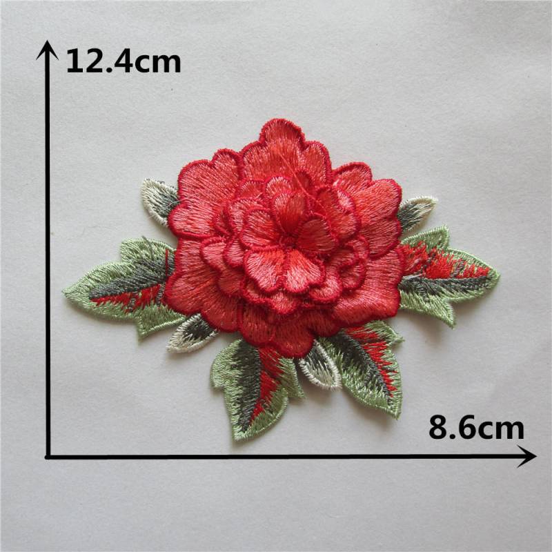 Rote Rose Blume Applikation Stickerei Nähen Auf Patches Sewing 3-D Rote Rose Blume Applikation Stickerei Nähen Auf Patches Sewing 3-D von barsikmoy