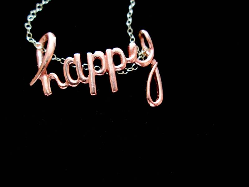 Kupfer Glücklich Schieber Halskette Kupfer Glücklich Schieber Halskette von basilthecat