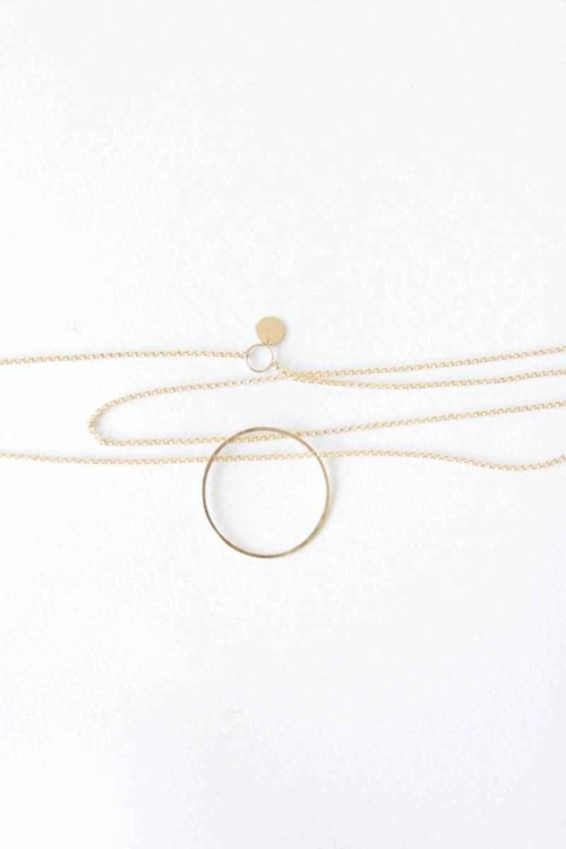 Full Moon Lange Halskette/14K Gold Filled Gehämmert von batsumaruxo