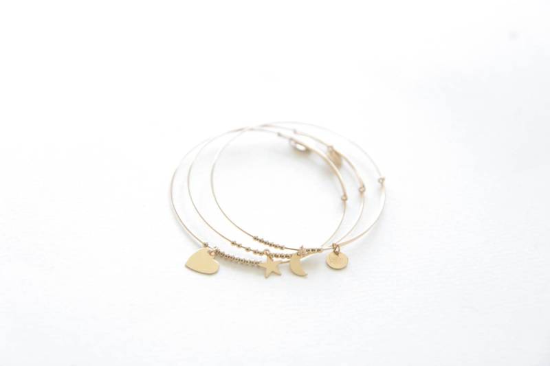 Träumer Armreif Set/14K Gold-Filled Armbänder Mit Anhängern von batsumaruxo