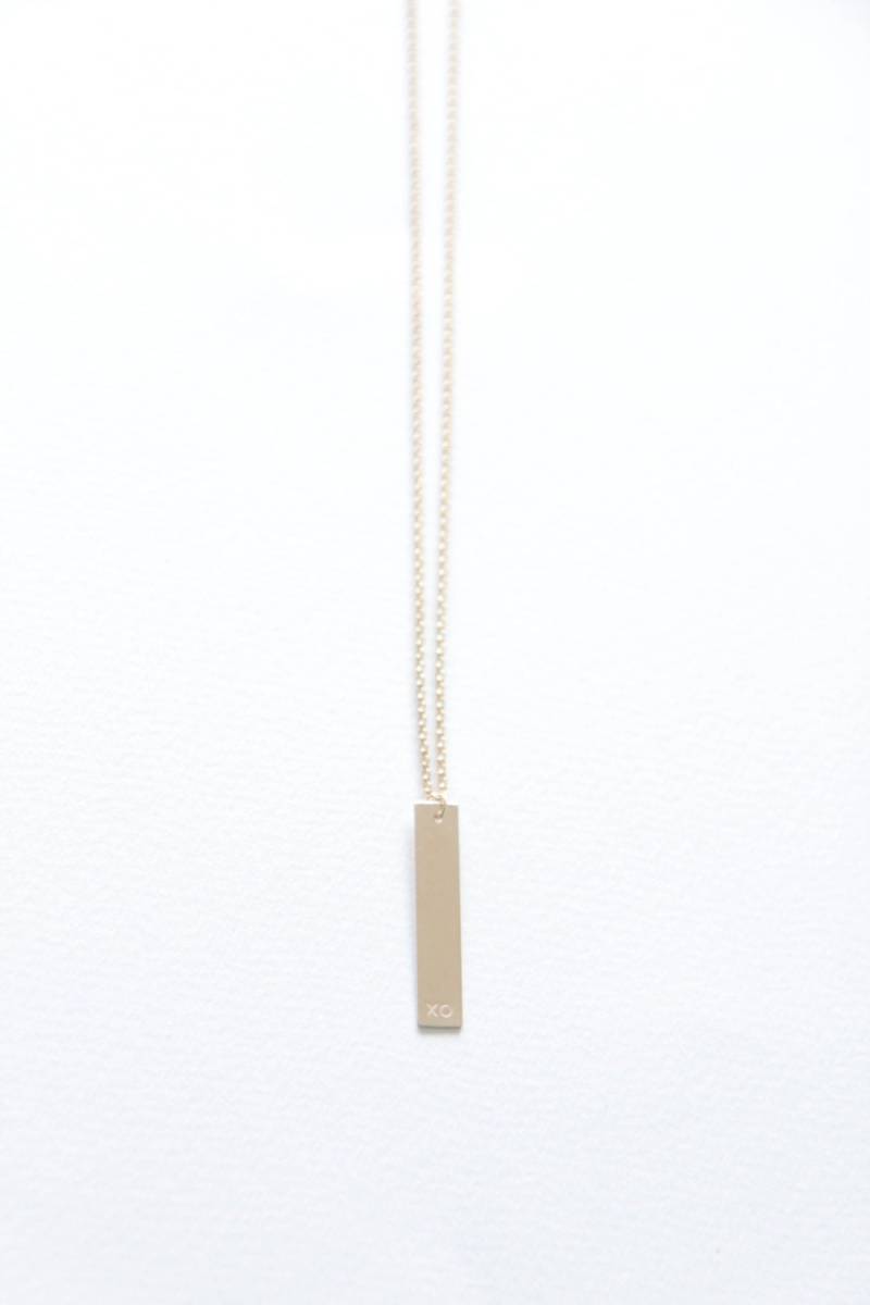 xo Gold Tag Lange Halskette/14 K Gefüllte Hand Gestempelt xo Gold Tag Lange Halskette/14 K Gefüllte Hand Gestempelt von batsumaruxo