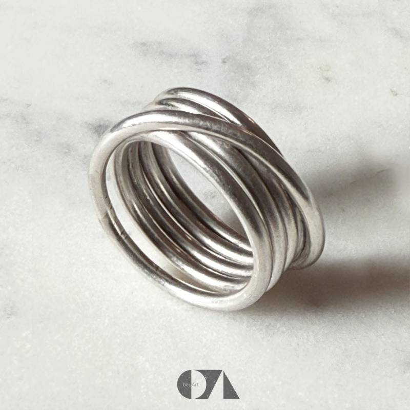 Breiter Wickelring, Spiralring, 925 Silber Breiter Wickelring, Spiralring, 925 Silber von bauArtShop