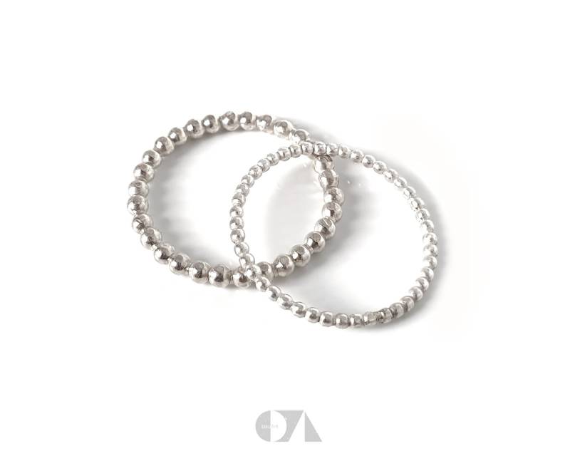 Kugelring, Perldrahtring, Kugeldraht, Silber, Stapelring, Minimalistisch von bauArtShop