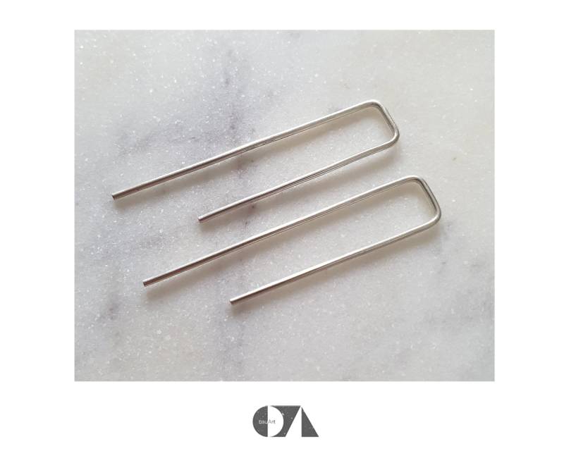 Lange Schlichte Ohrringe, Draht, Silber 925, Minimalistisch Lange Schlichte Ohrringe, Draht, Silber 925, Minimalistisch von bauArtShop