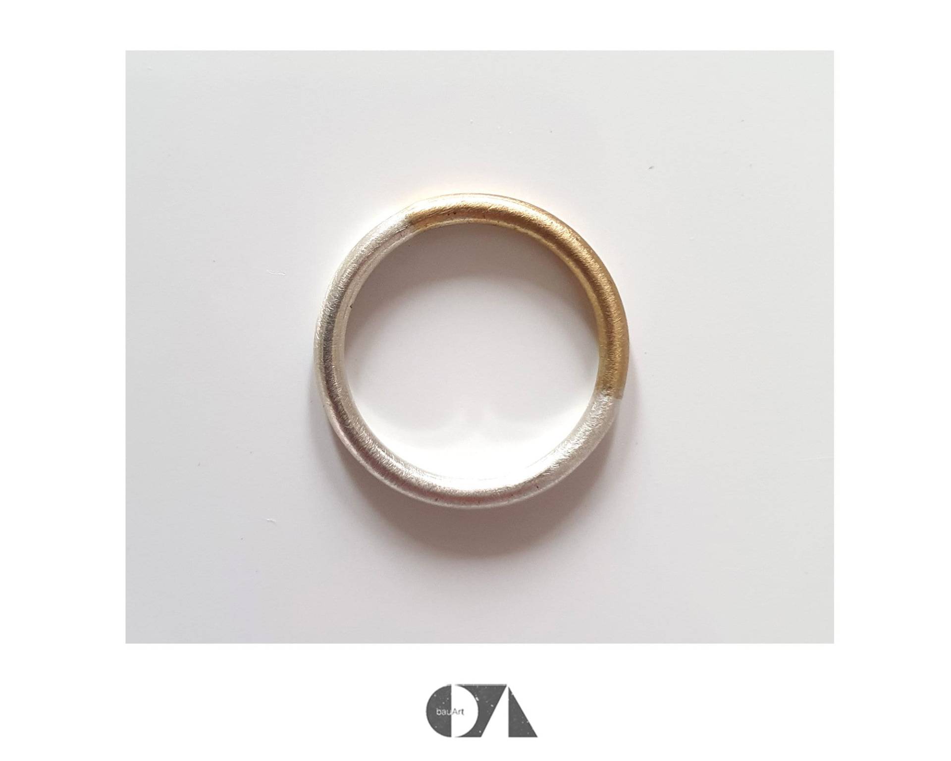Schlichter Silberring, Stapelring, Massiver Ring Aus Silber Und Messing, Minimalistisch Schlichter Silberring, Stapelring, Massiver Ring Aus Silber Und Messing, Minimalistisch von bauArtShop