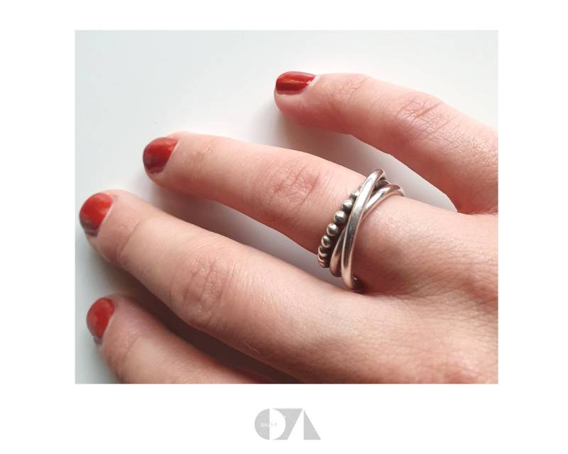 Wickelring Mit Perldraht, Swirl, Kreisring, Circle, 925 Silber Wickelring Mit Perldraht, Swirl, Kreisring, Circle, 925 Silber von bauArtShop