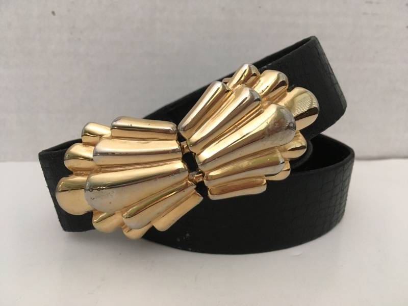 Mimi Di N Gold Tone Gürtel Schnalle Verstellbarer Gurtband 33 Zoll 1977 Fashion von baublesandblingforu