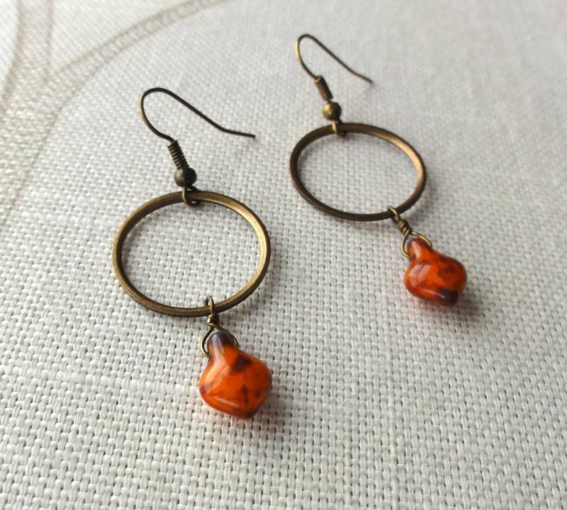 Feuer Orange & Messing Creolen Feuer Orange & Messing Creolen von baublesbybethann
